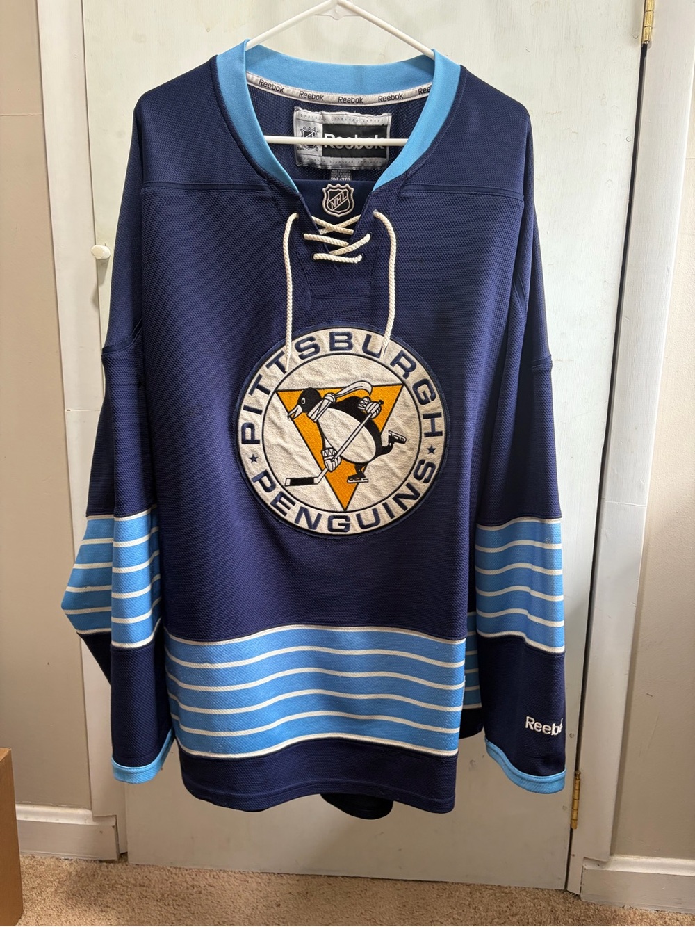 Pittsburgh Penguins Navy & Light Blue Reebok Hockey Jersey winter classic